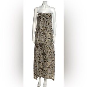 Alexis Seydou Printed Halter Wide-Leg Jumpsuit Size M Strapless Convertible Chic